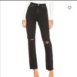 Agolde Cherie Black High Rise Straight Jean 25